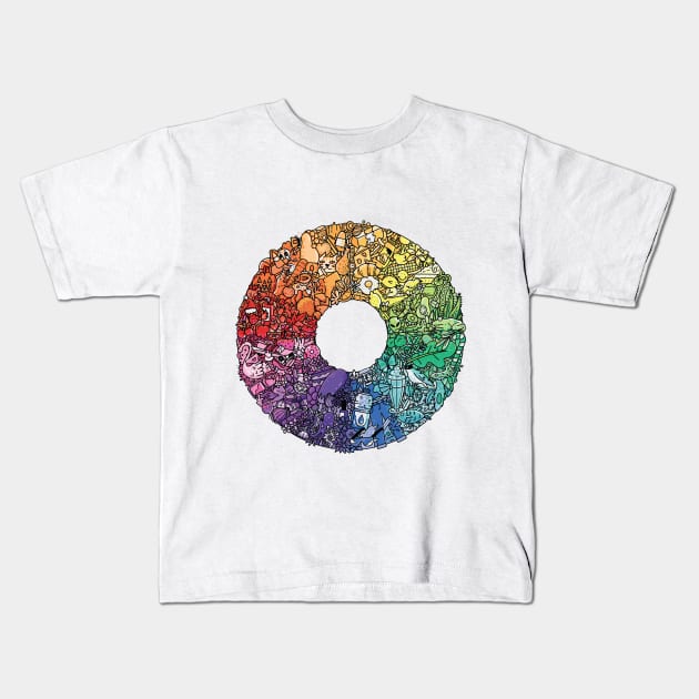 Colour Wheel Kids T-Shirt by annikashop